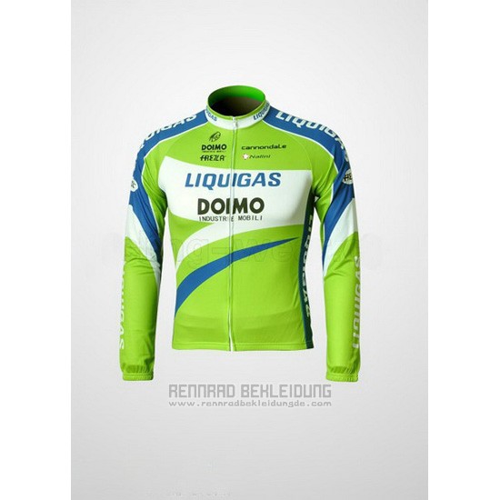 2010 Fahrradbekleidung Liquigas Doimo Blau und Grun Trikot Langarm und Tragerhose